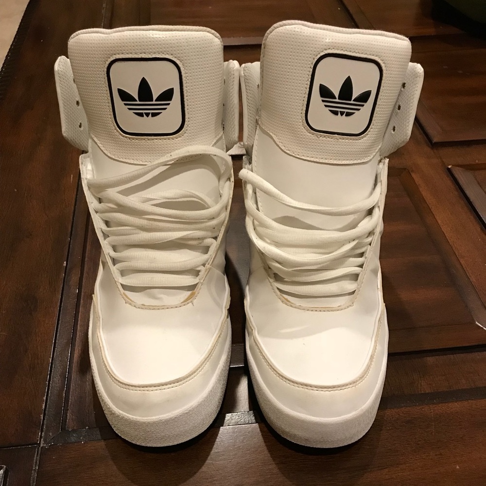 White adidas high tops!